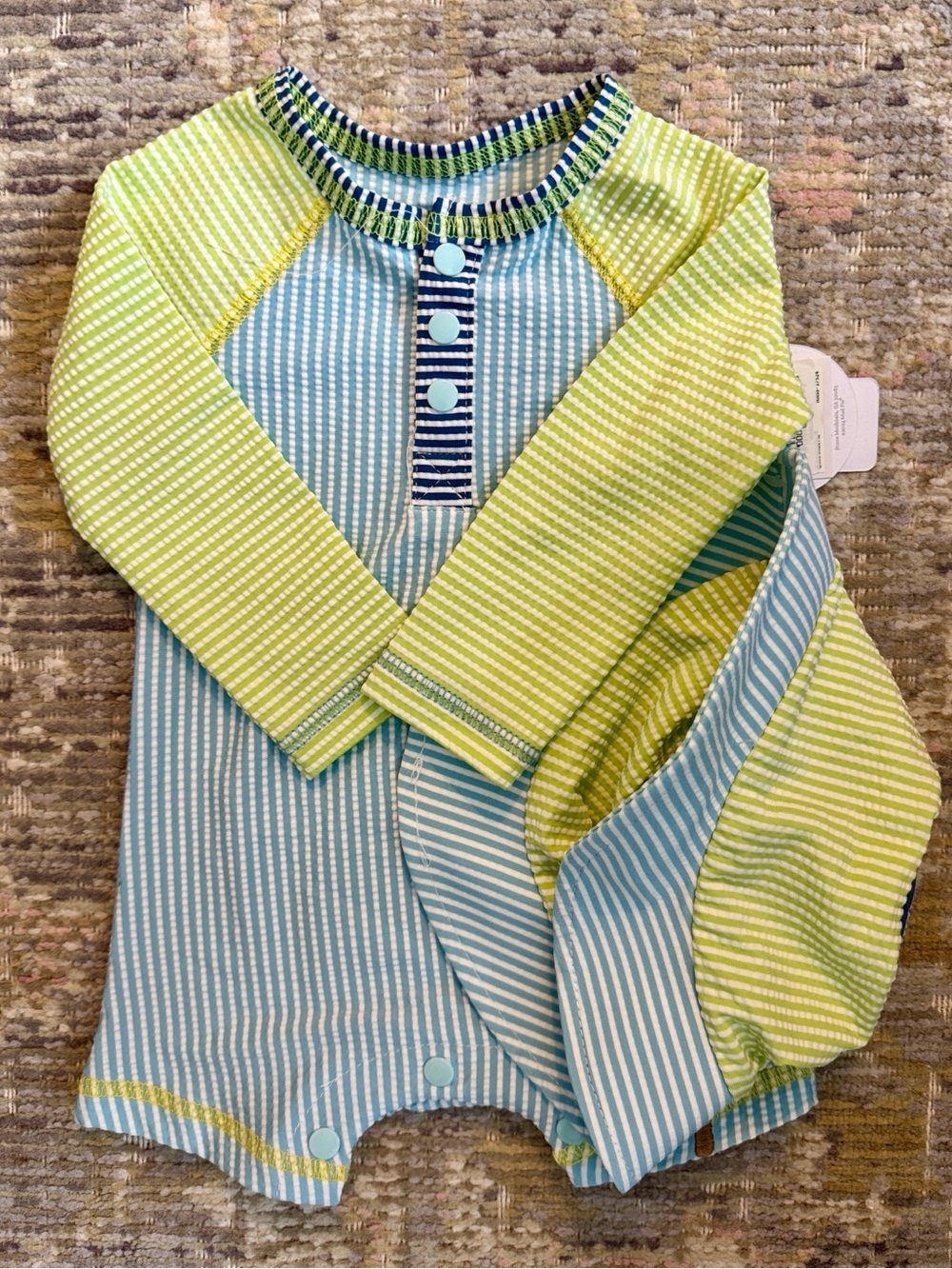 NWT Mud Pie Seersucker Baby Rash Guard Set